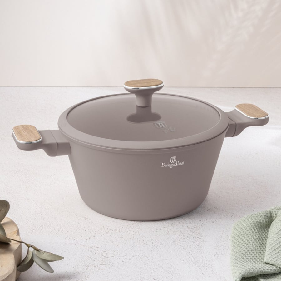 Garnek z pokrywką Ø24 cm – BerlingerHaus BH-8339 Taupe Nordic