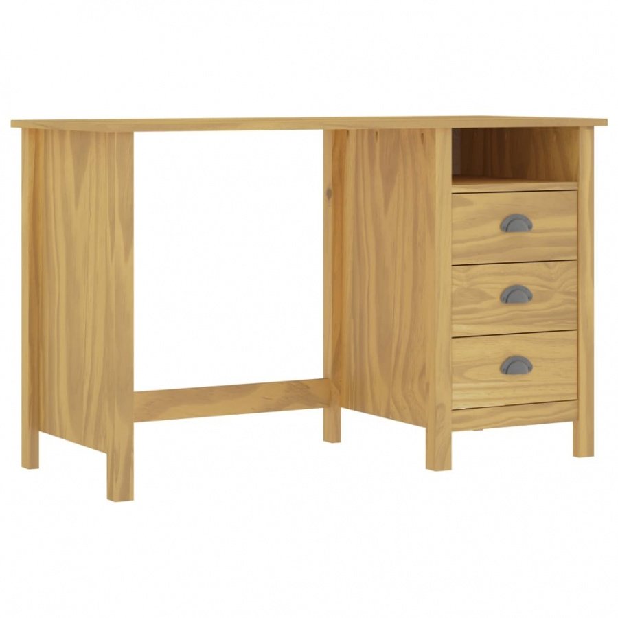 Biurko Hill Range z 3 szufladami, 120x50x74 cm, lita sosna