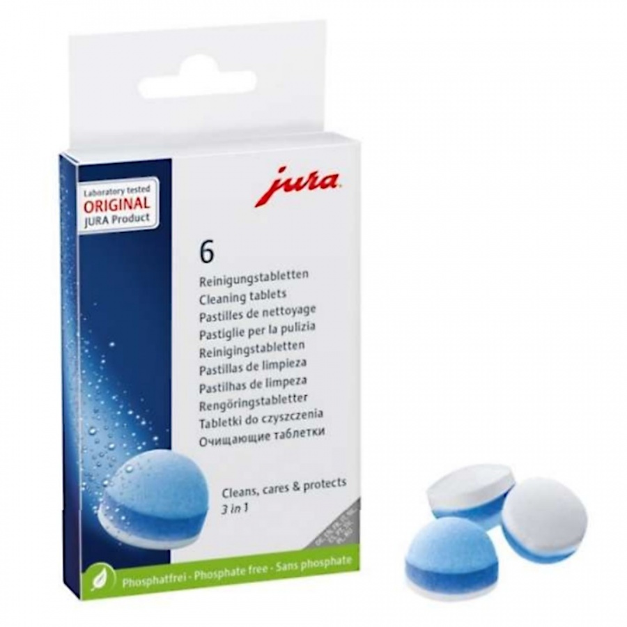 Jura - tabletki czyszczące jura 6 szt. - "cleans, cares protects 3 in 1"