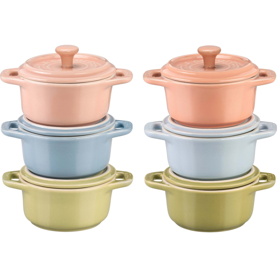 Staub gift giving 6x mini cocotte okrągły 10 cm, wielokolorowe
