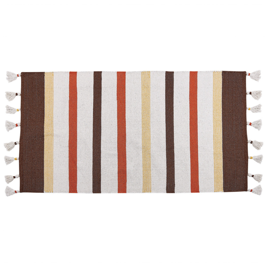 Dywan bawełniany 80 x 150 cm brązowo-beżowy hisarli