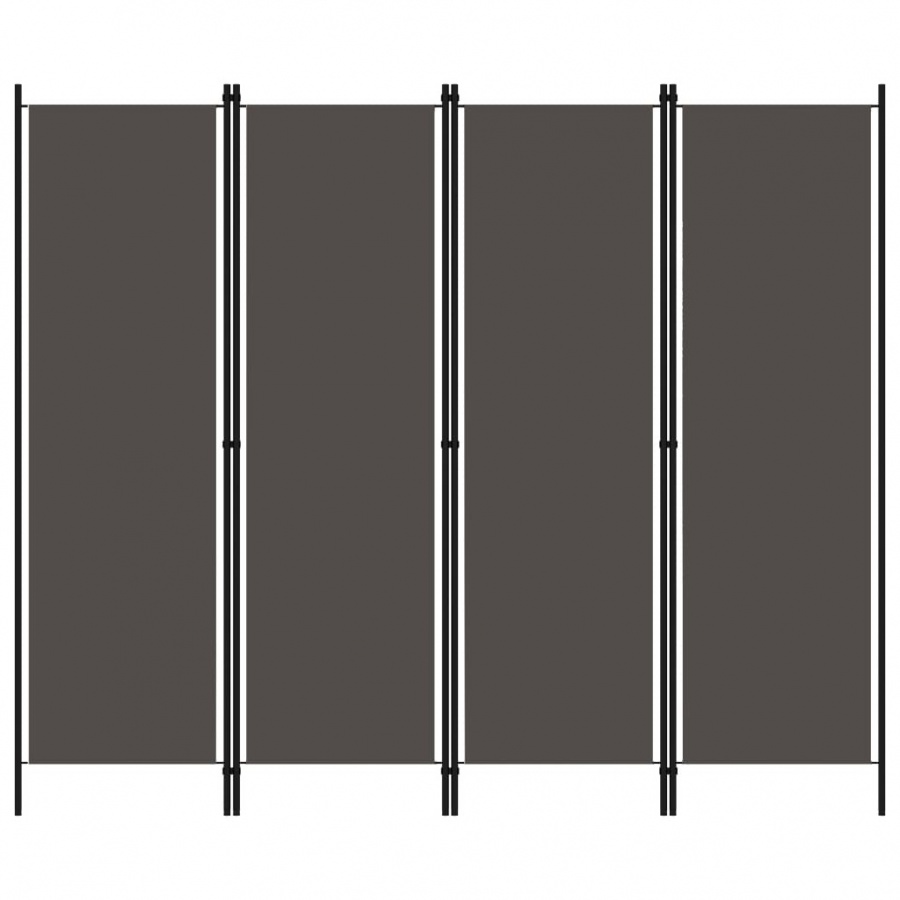 Parawan 4-panelowy, antracytowy, 200 x 180 cm