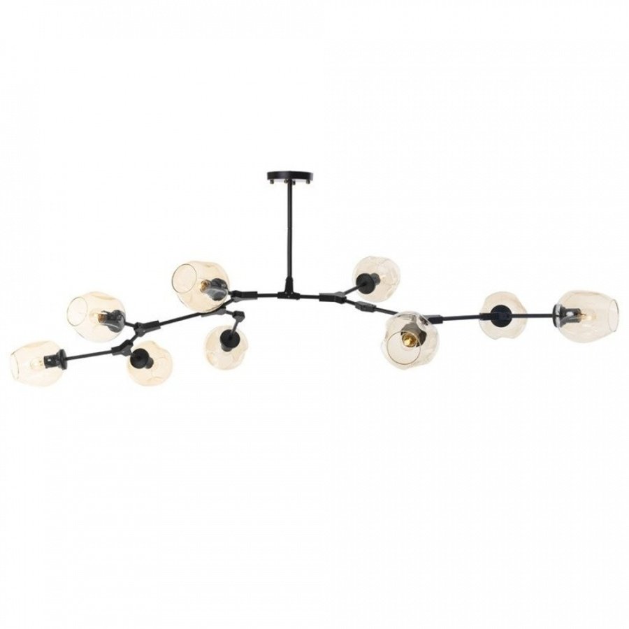 Lampa wisząca modern orchid-9 bursztynowo czarna 150 cm