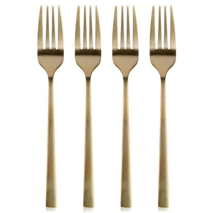 Widelczyki deserowe stalowe złote 4 szt.