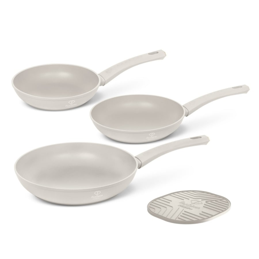 Zestaw 3 patelni + podkładka Fashion TV FTV-0075 Matte Cream Gold