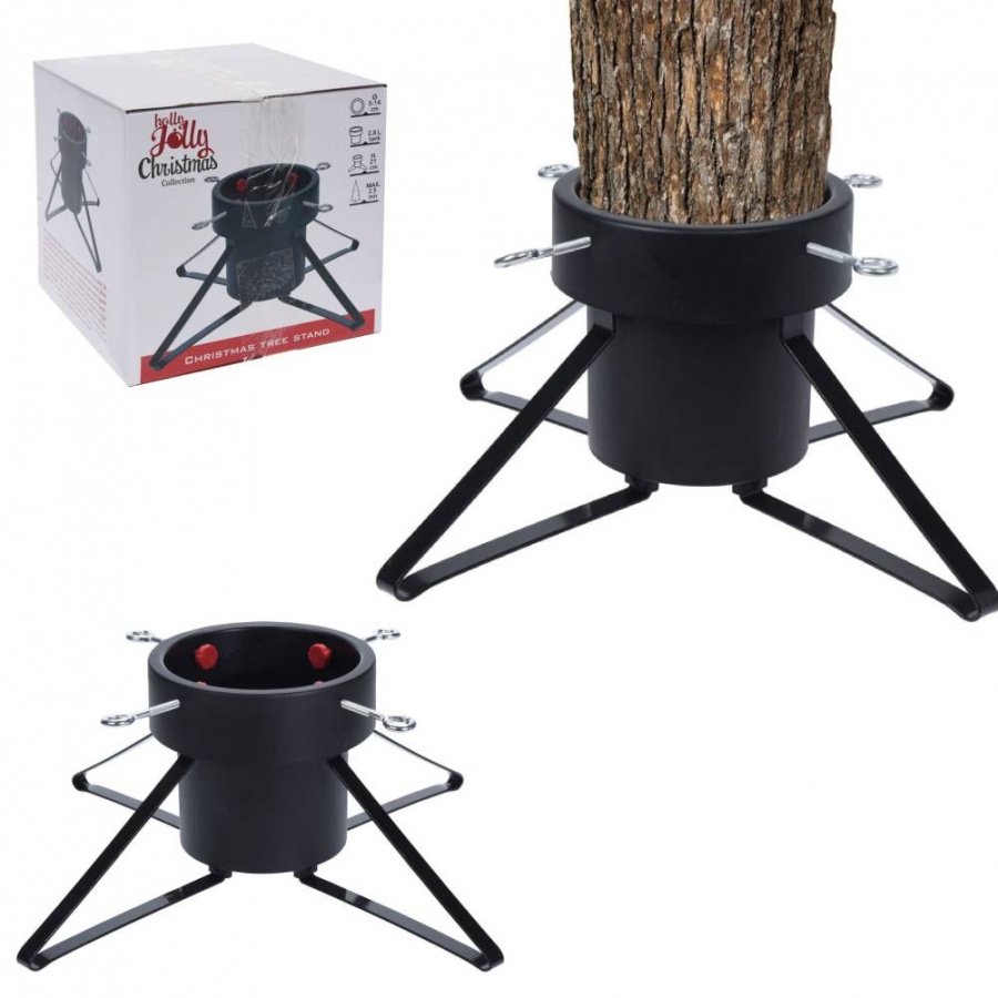 Stojak choinkowy czarny metalowy podstawka pod choinkę na drzewko 21 cm