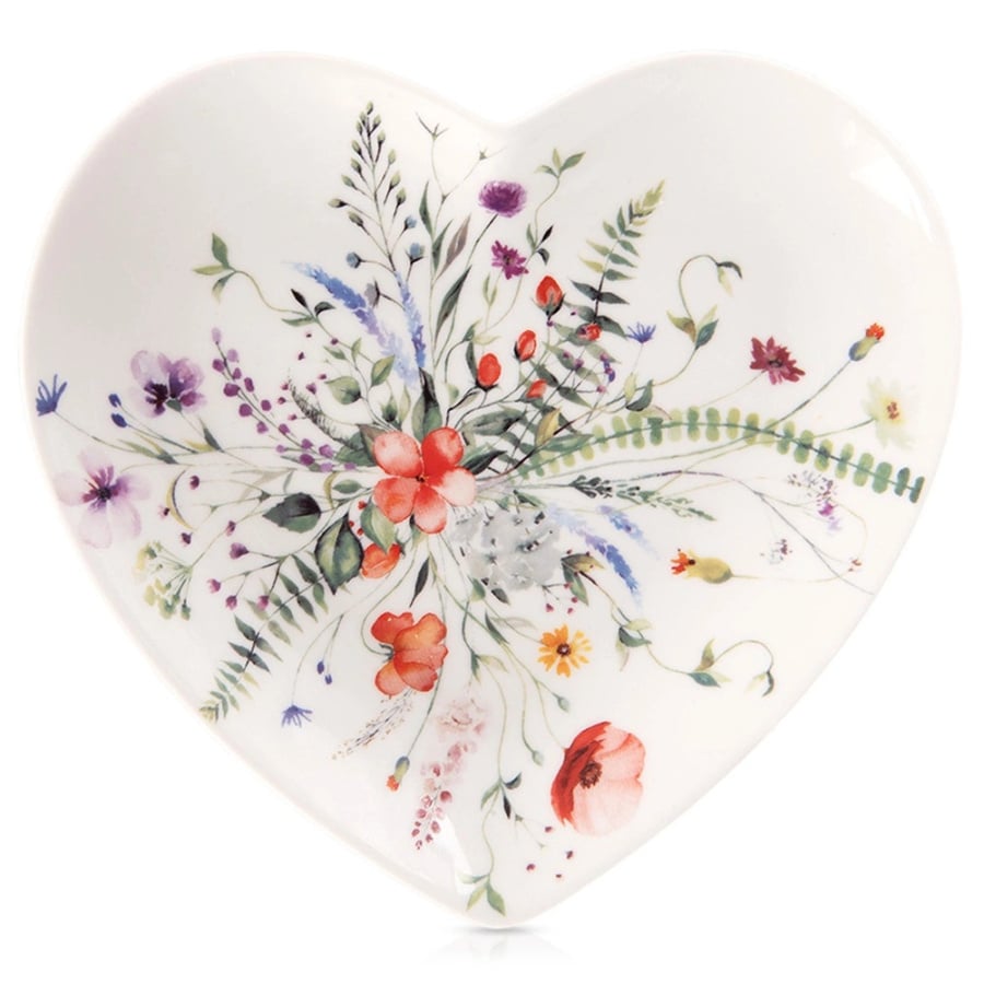 Talerz deserowy porcelanowy serce MAKI 17,5x17 cm