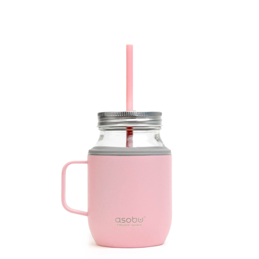 Asobu kubek ze słomką moonshine pink, 540ml
