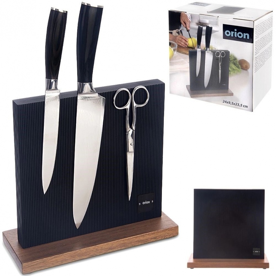 Stojak na noże magnetyczny dwustronny black 24x24 cm