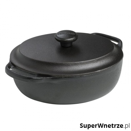 Garnek 2l żeliwny owalny z pokrywą Skeppshult Tradition czarny