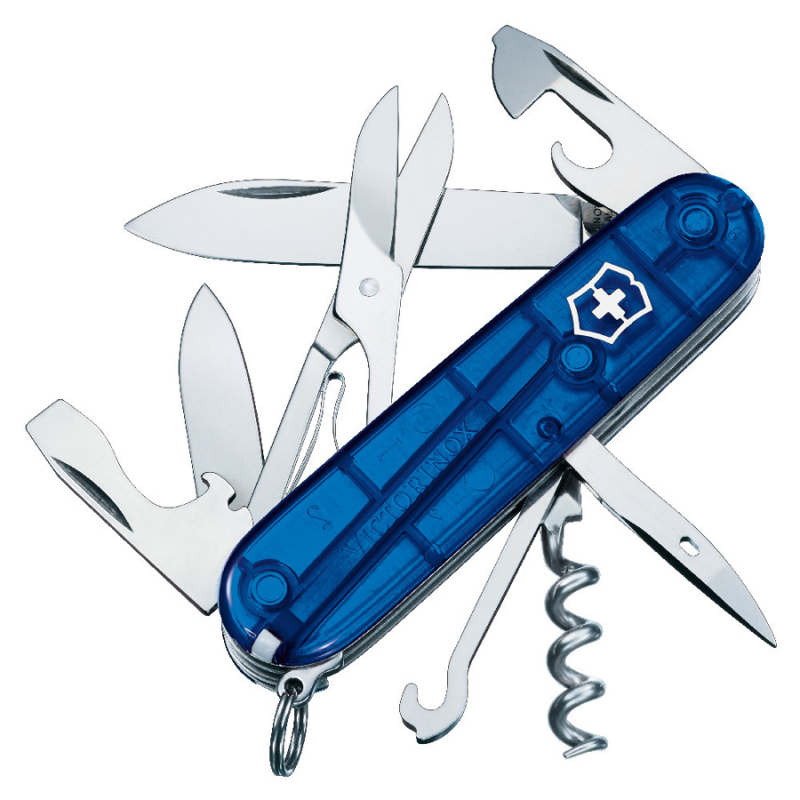 Victorinox - scyzoryk climber - niebieski transparentny - blister