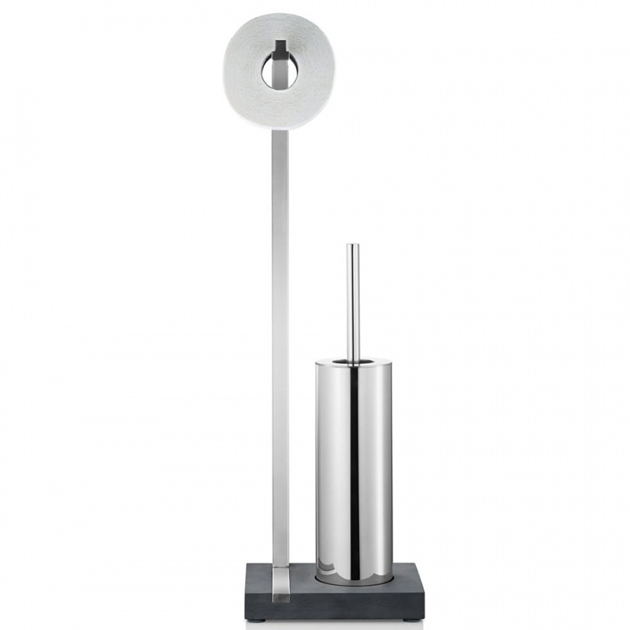 Stojak na papier toaletowy ze szczotką Blomus Menoto polerowany
