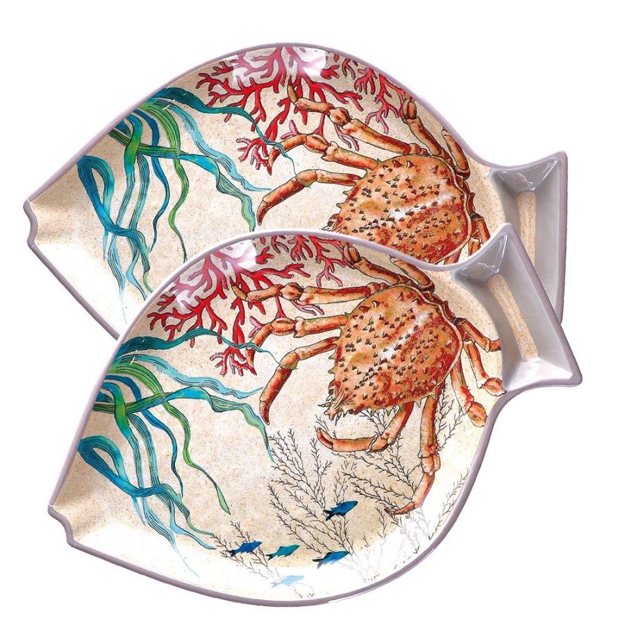 Zestaw 2 talerzy sea life ryby - 33 x 23 cm