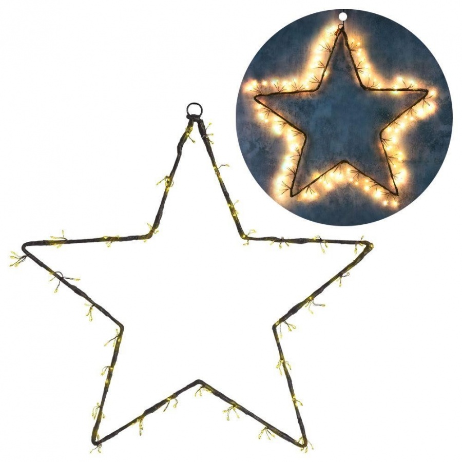 Gwiazda świecąca wisząca dekoracyjna ozdoba zewnętrzna oświetlenie święta 120 led 40 cm