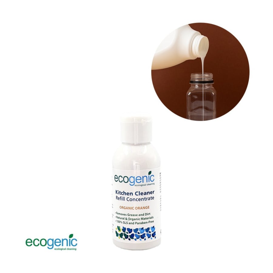 Ecogenic, Refill płynu do czyszczenia powierzchni kuchennych, Pomarańcza, 100 ml