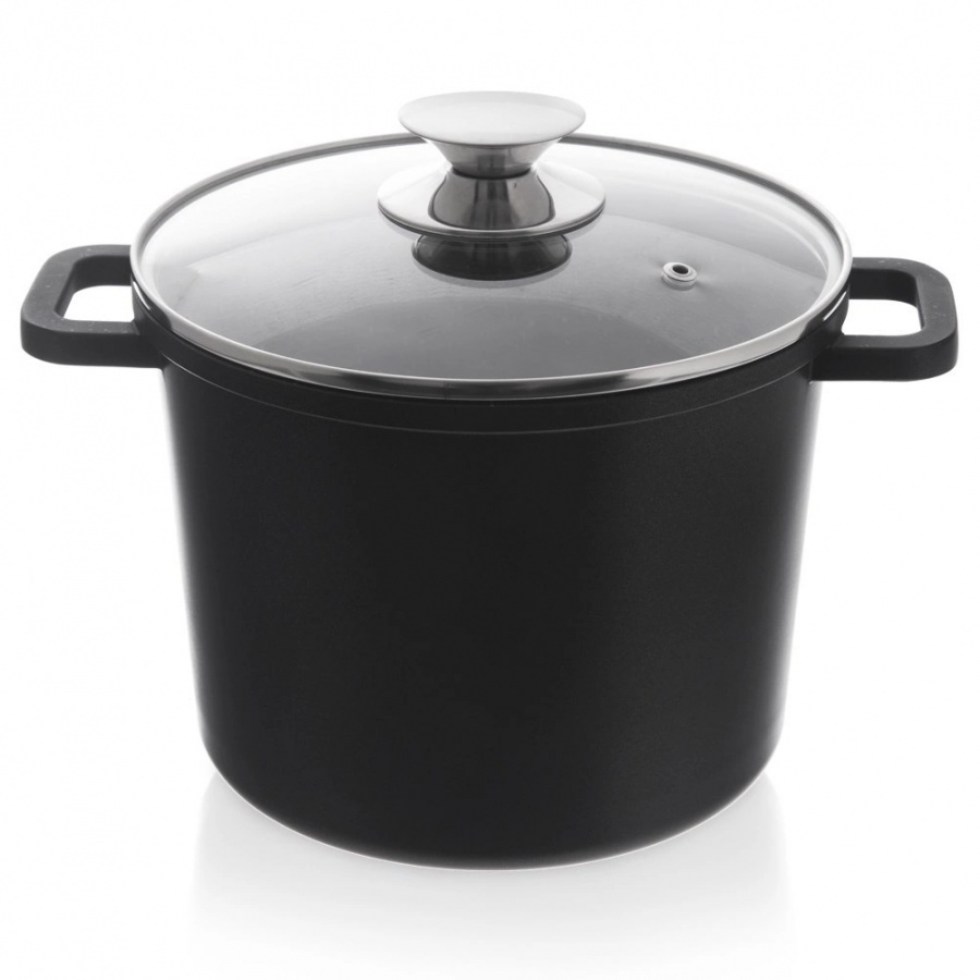 Garnek granitowy ze szklaną pokrywką wysoki grande 4,2 l