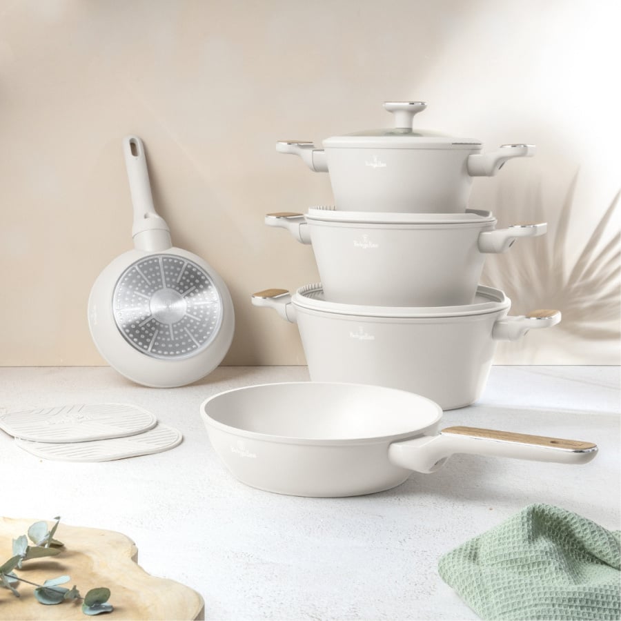 Zestaw garnków 10 el. z elementami drewna BerlingerHaus Sahara BH-8324