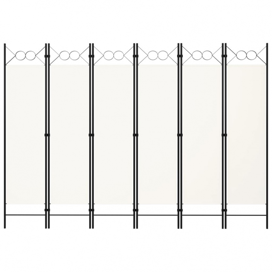 Parawan 6-panelowy, kremowy, 240 x 180 cm