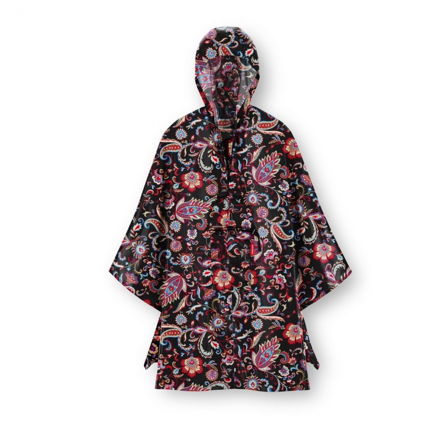 Peleryna mini maxi poncho paisley black