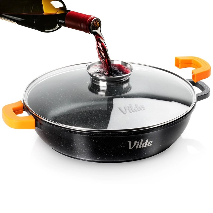 Patelnia granitowa głęboka ze szklaną pokrywką TERRUNA AROMA 32 cm, 4,7 l