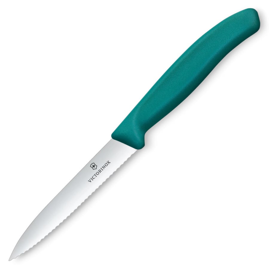 VICTORINOX - Swiss Classic - Nóż do warzyw i owoców - Ząbkowane ostrze - 10 cm - Zielony