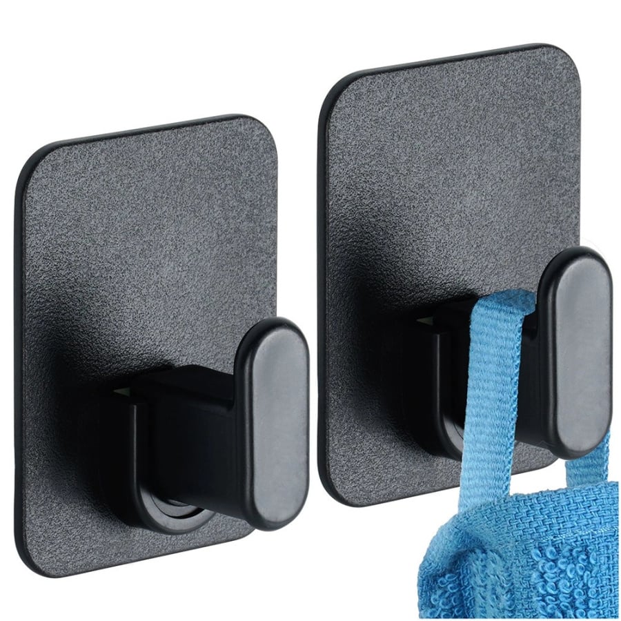 Haczyk wieszak samoprzylepny czarny 5x6,5 cm 2 szt.