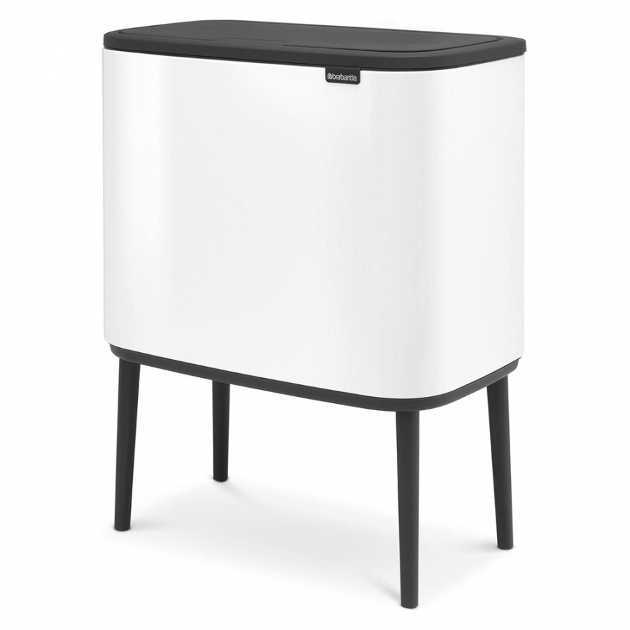 Kosz na śmieci kuchenny 11+23l Bo Touch Bin 2 komory Brabantia biały