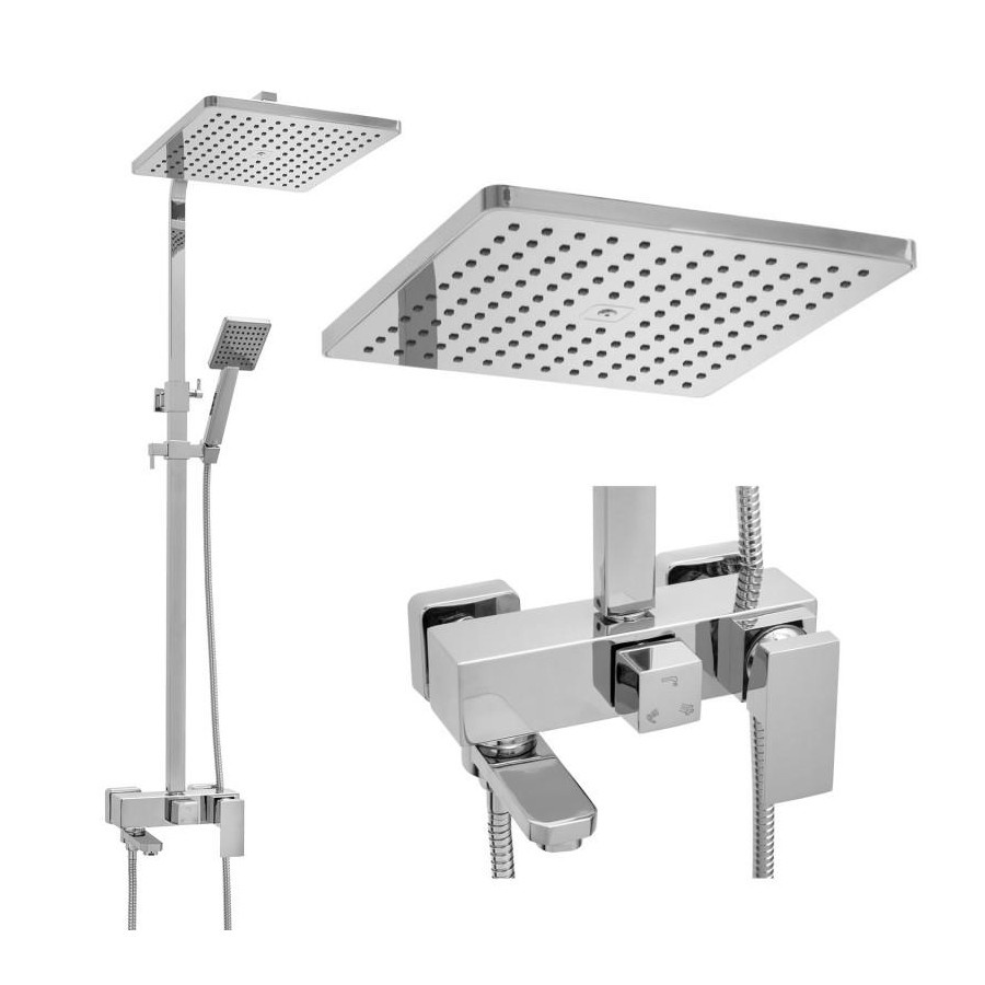 Bateria prysznicowa wannowa kran z deszczownicą 30 cm - yoka