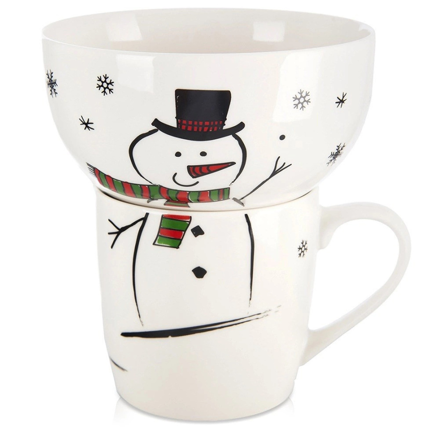 Kubek z miseczką dla dziecka porcelanowy 2 el.