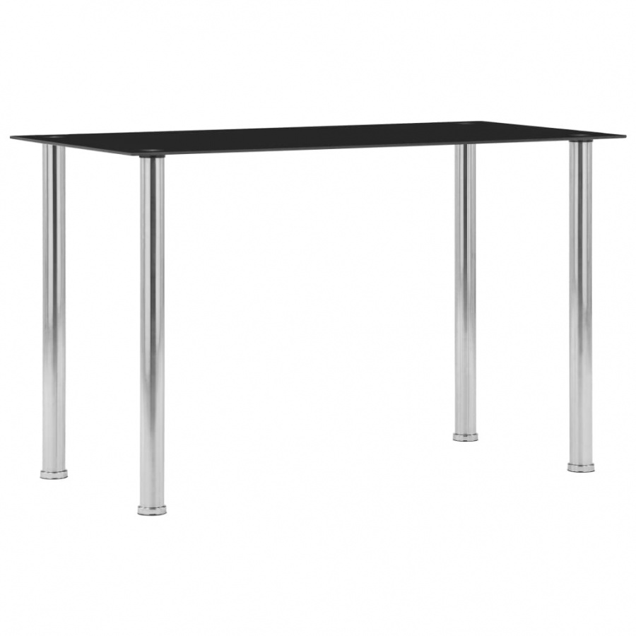 Stół jadalniany, czarny, 120x60x75 cm, hartowane szkło
