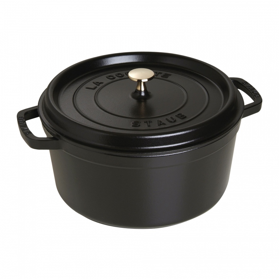 Garnek żeliwny okrągły Staub - 6.7 ltr, Czarny