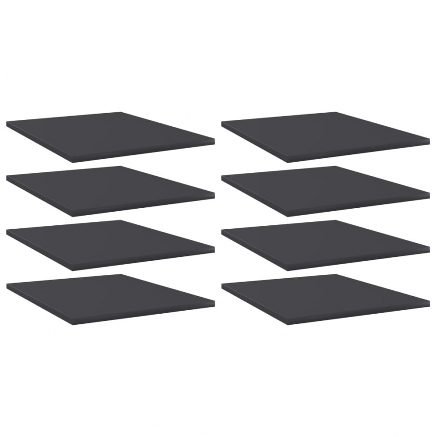 Półki na książki, 8 szt., szare, 40x50x1,5 cm, płyta wiórowa