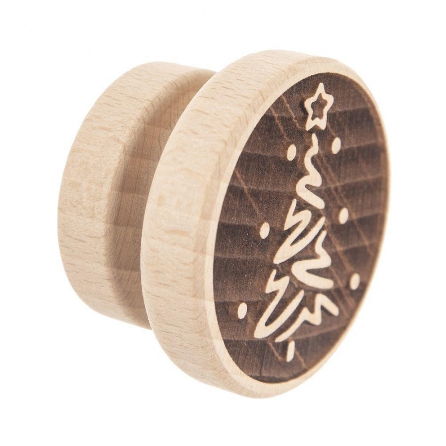 Stempel pieczątka dekorator do ciastek drewniany choinka 5,5 cm