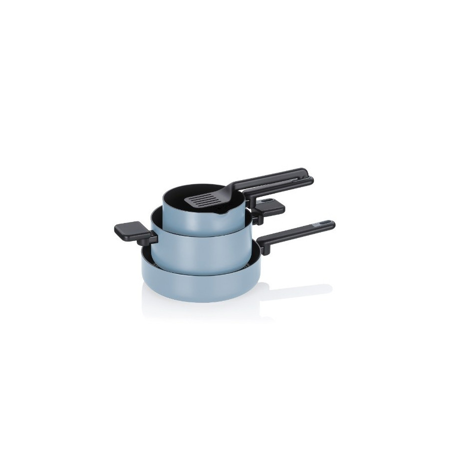 Kela-zestaw 3 garnków 5el. dymny błękit miira