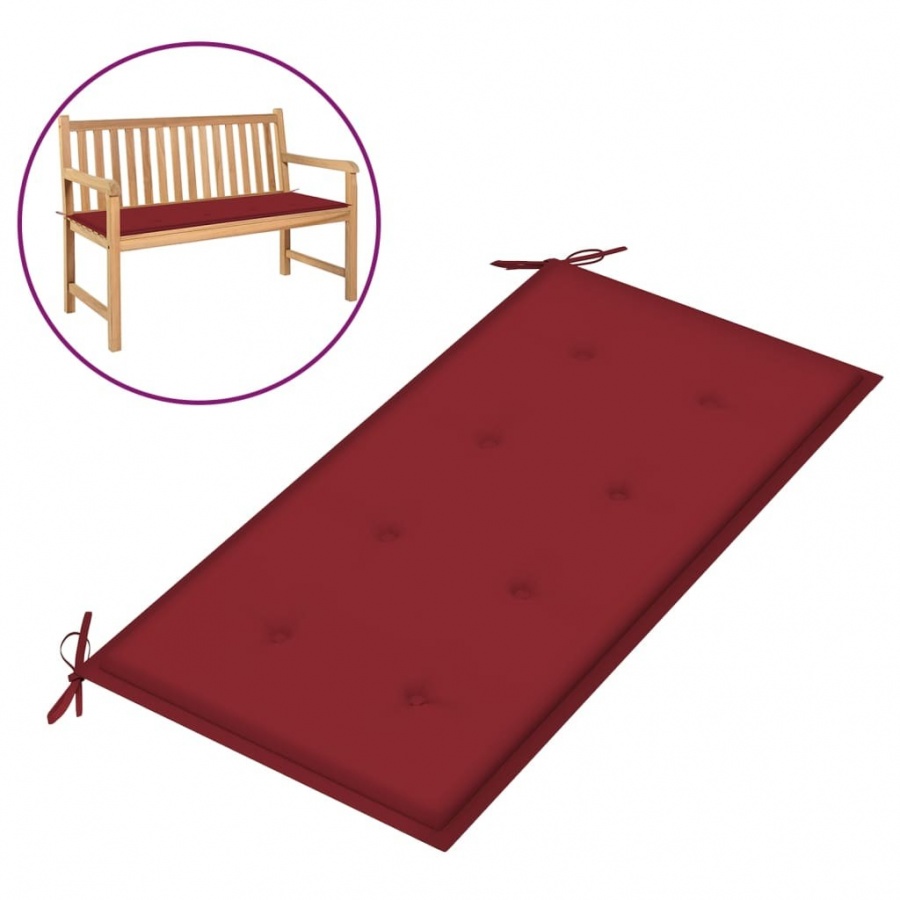 Poduszka na ławkę ogrodową, winna czerwień, 100x50x3cm, tkanina