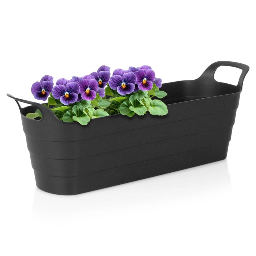 Doniczka ogrodowa plastikowa czarna podłużna 44,5 cm