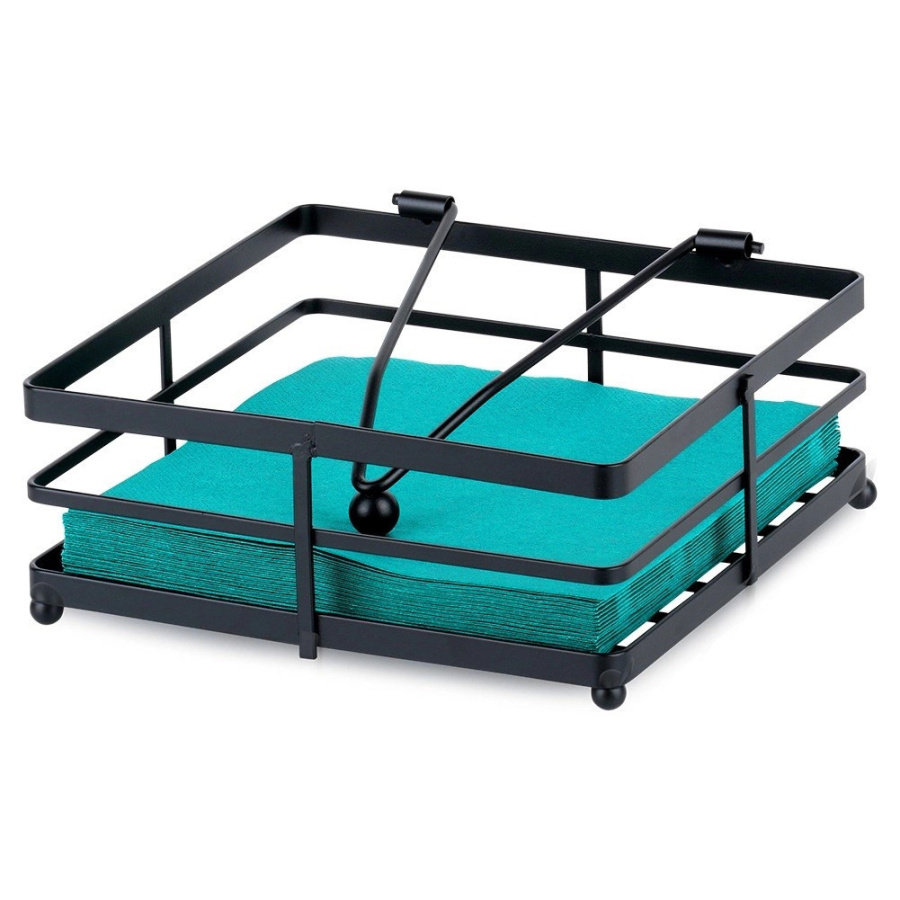 Serwetnik metalowy czarny misty 18x18 cm