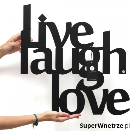 Napis 3D na ścianę DekoSign LIVE LAUGH LOVE czarny