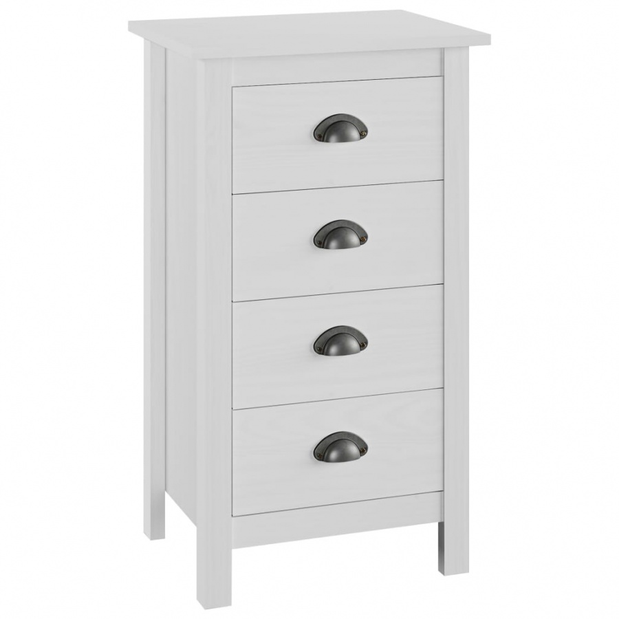 Komoda Hill Range, biała, 46x35x80 cm, lita sosna