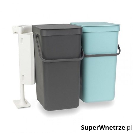 Kosze na śmieci kuchenne do segregacji odpadów 2x16l Brabantia Sort&Go