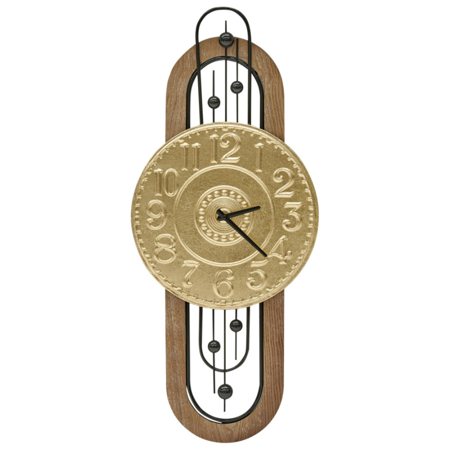 Zegar ścienny nobelium metal złoty