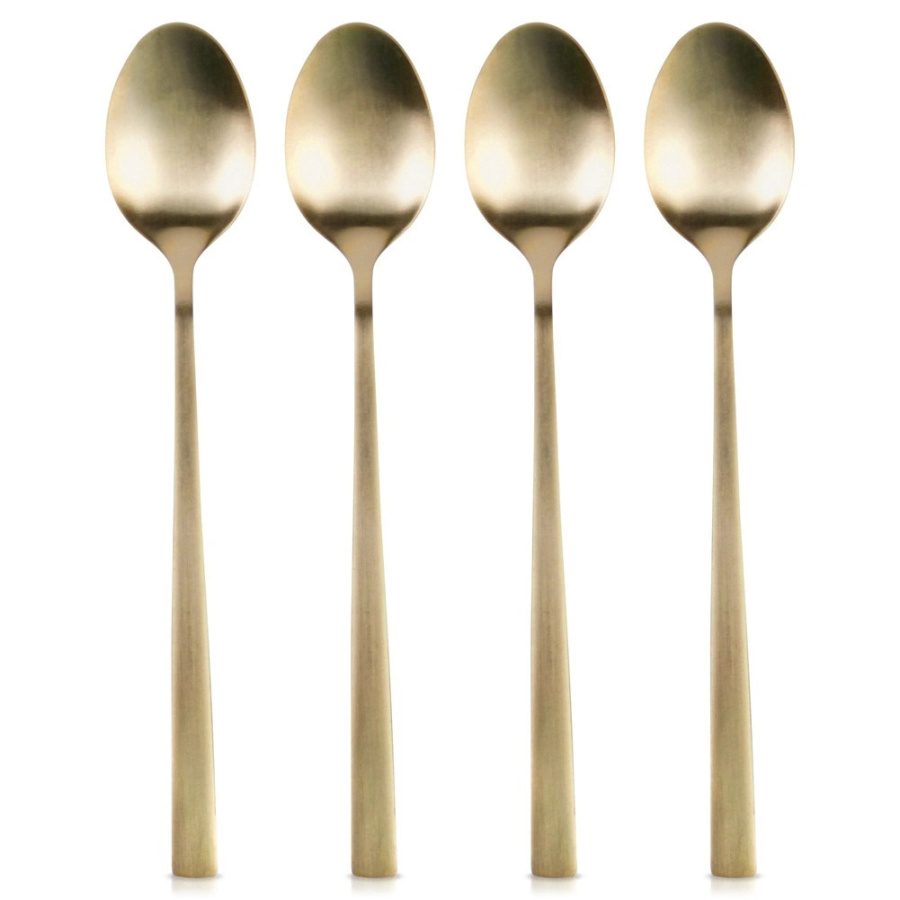 łyżeczki koktajlowe stalowe złote 4 szt.