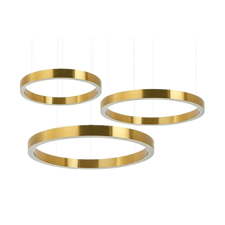 Lampa wisząca ring 40 + 60 + 80 złota na jednej podsufitce