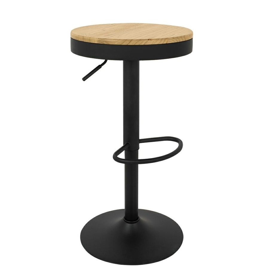 Krzesło barowe volt regulowane czarne / naturalne