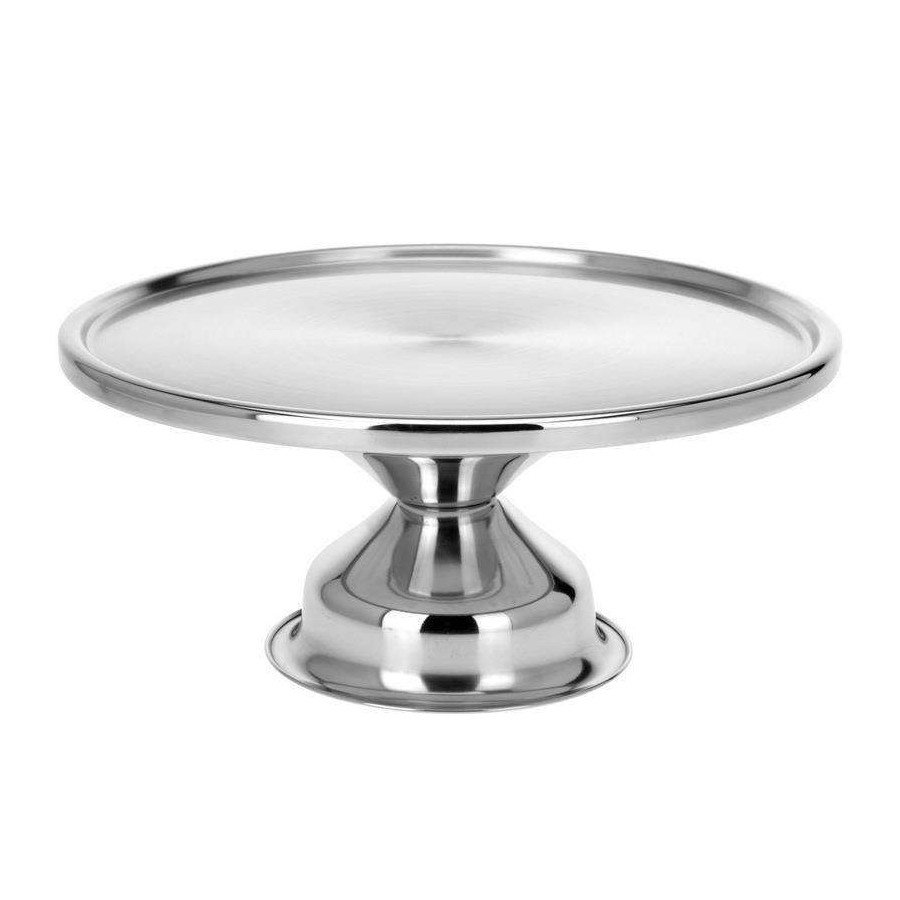 Patera stalowa na nóżce, tortownica, taca na tort, ciasto, 33 cm