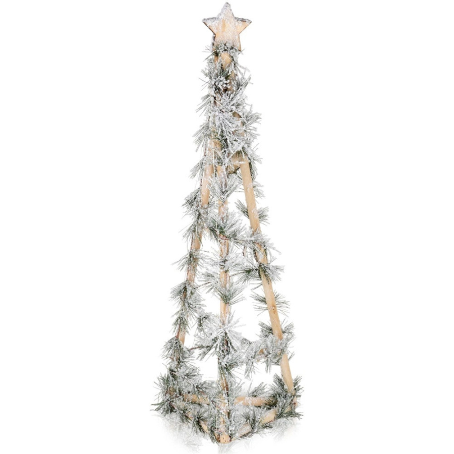 Choinka świecąca stożek drewniana 68 cm