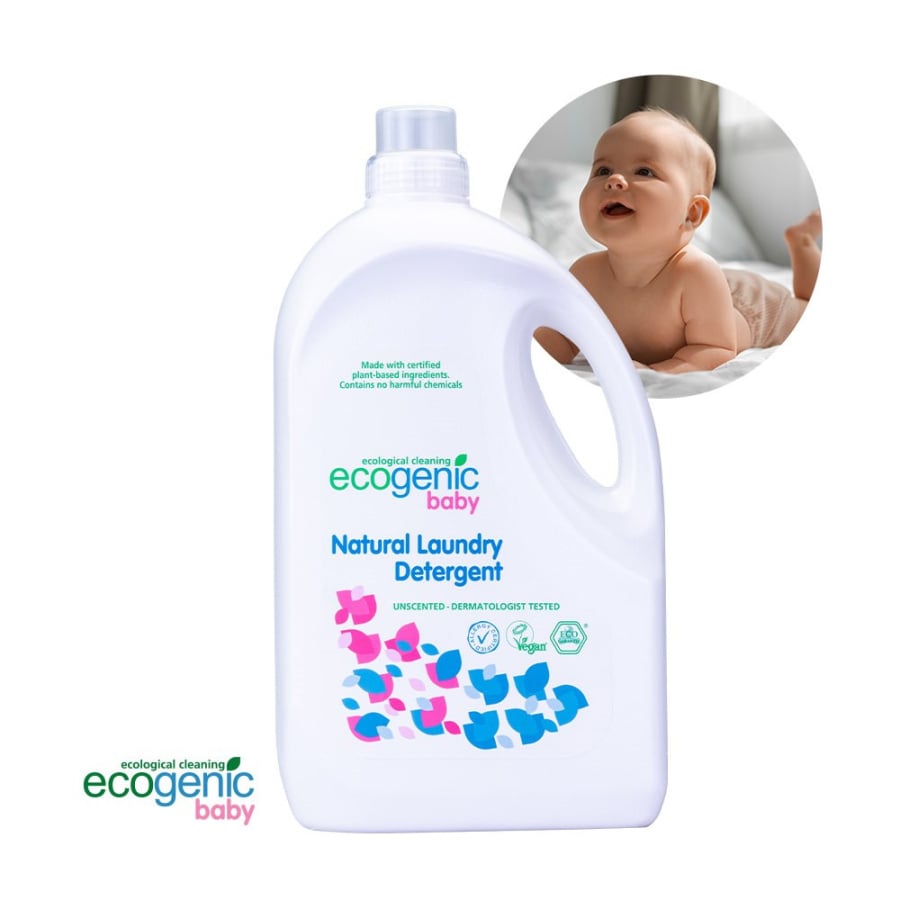 Ecogenic Baby, Hipoalergiczny płyn do prania ubranek dziecięcych, bezzapachowy, 2750 ml