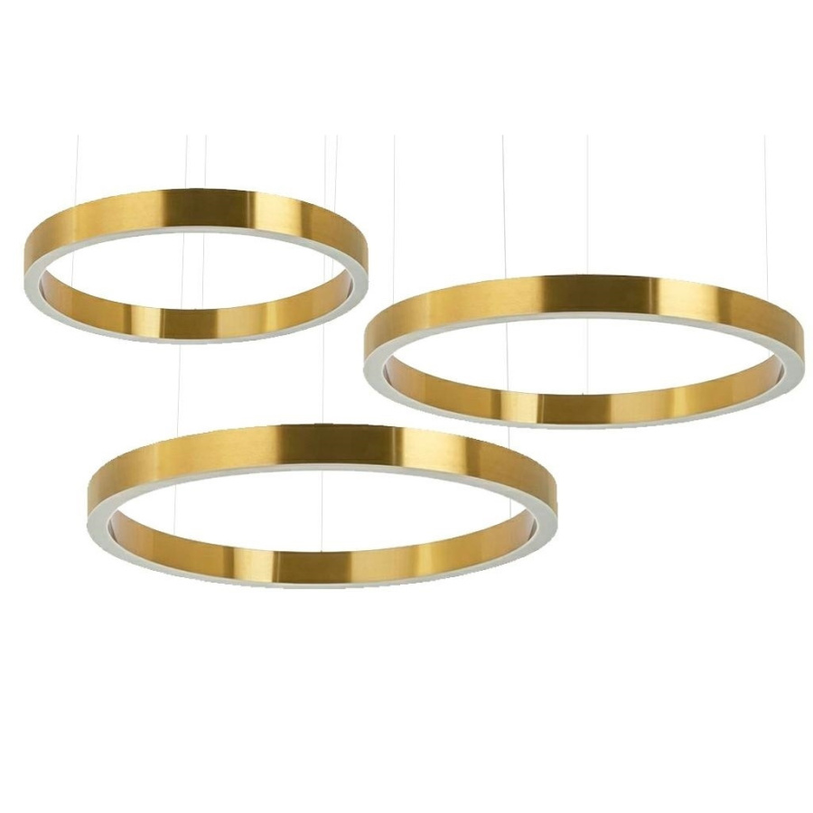 Lampa wisząca ring 80 + 80 + 100 złota na jednej podsufitce