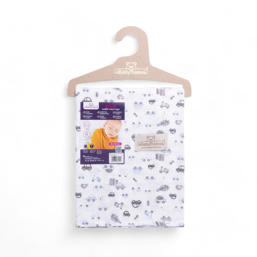 Kocyk-Otulacz MUSLIN DESIGN druk 80x120