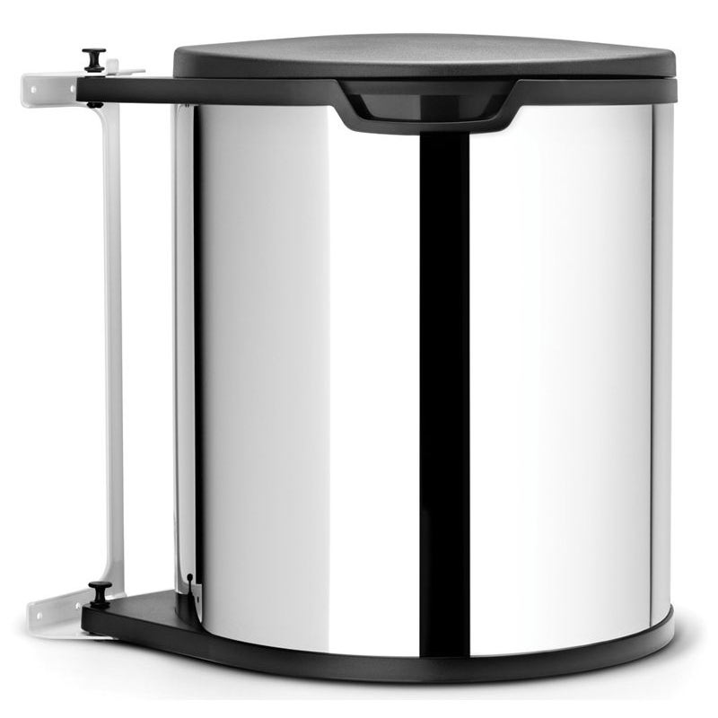 Kosz na śmieci kuchenny szafkowy 15l Brabantia De Luxe srebrny